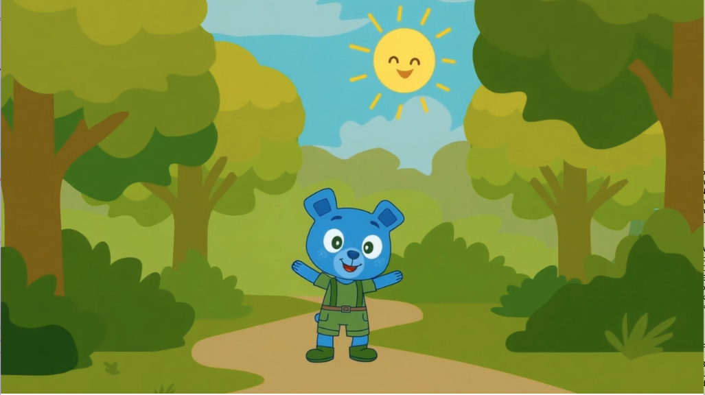 Halla Nalle vilkuttaa iloisesti